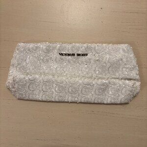 Victoria’s Secret Clutch Purse White Angel Dream Sequin Makeup Bag
